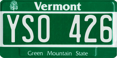 VT license plate YSO426
