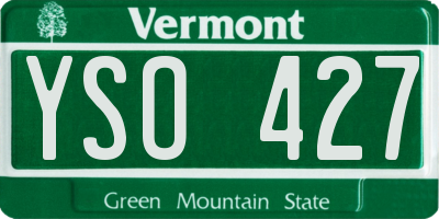 VT license plate YSO427
