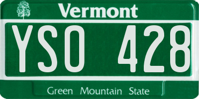 VT license plate YSO428