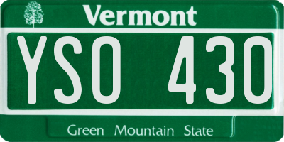 VT license plate YSO430