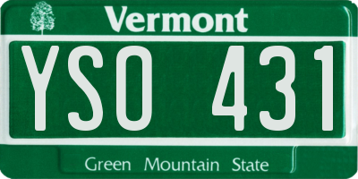 VT license plate YSO431