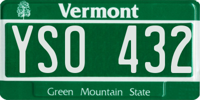 VT license plate YSO432