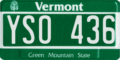 VT license plate YSO436