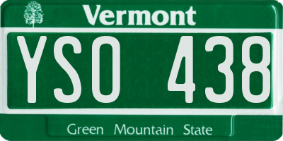 VT license plate YSO438
