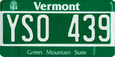 VT license plate YSO439