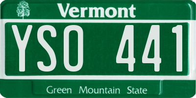 VT license plate YSO441