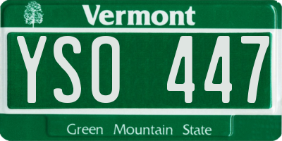 VT license plate YSO447