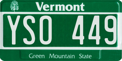 VT license plate YSO449