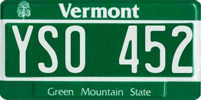 VT license plate YSO452