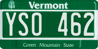 VT license plate YSO462