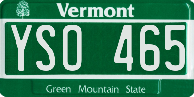 VT license plate YSO465