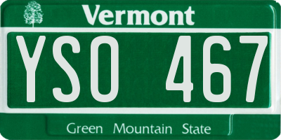 VT license plate YSO467