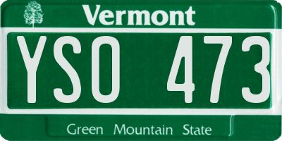 VT license plate YSO473