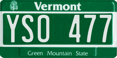 VT license plate YSO477