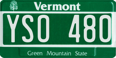 VT license plate YSO480