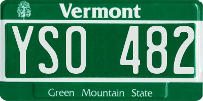 VT license plate YSO482