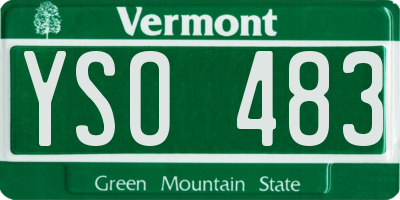 VT license plate YSO483