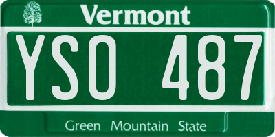 VT license plate YSO487