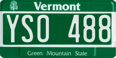 VT license plate YSO488
