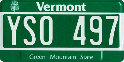 VT license plate YSO497