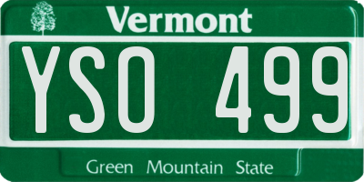 VT license plate YSO499