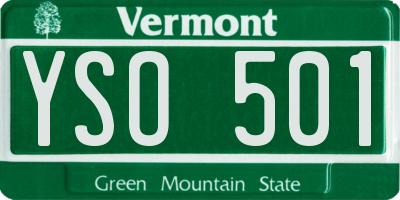 VT license plate YSO501