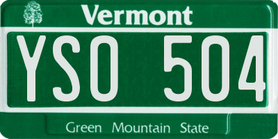 VT license plate YSO504
