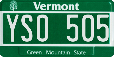 VT license plate YSO505