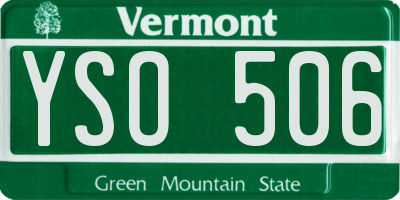 VT license plate YSO506