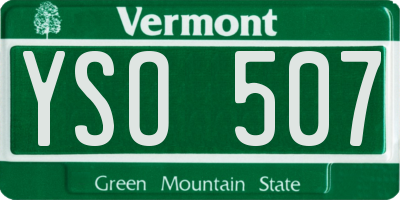 VT license plate YSO507