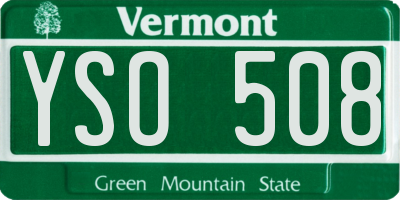 VT license plate YSO508