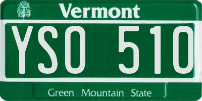 VT license plate YSO510