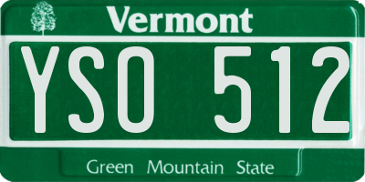 VT license plate YSO512