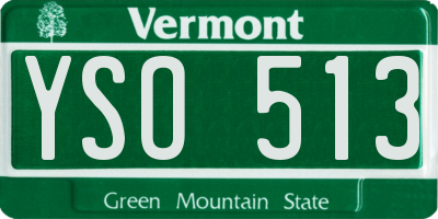 VT license plate YSO513