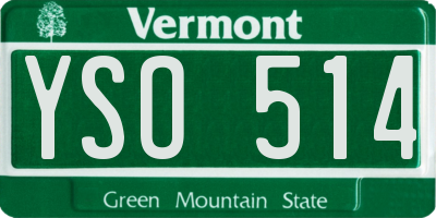 VT license plate YSO514
