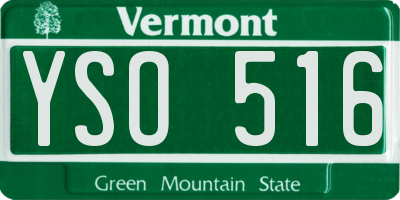 VT license plate YSO516