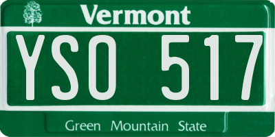 VT license plate YSO517
