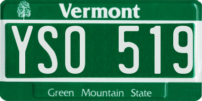 VT license plate YSO519
