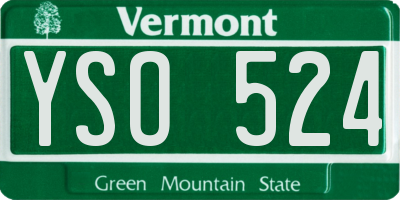 VT license plate YSO524