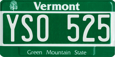 VT license plate YSO525