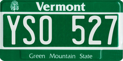 VT license plate YSO527