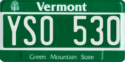 VT license plate YSO530
