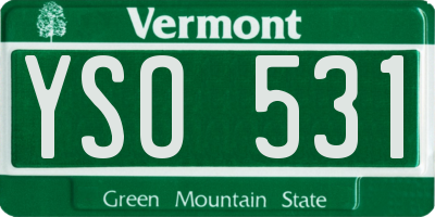 VT license plate YSO531