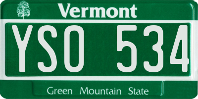 VT license plate YSO534