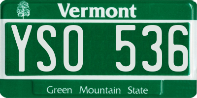 VT license plate YSO536