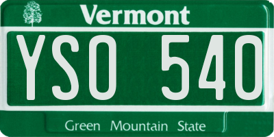 VT license plate YSO540