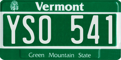 VT license plate YSO541