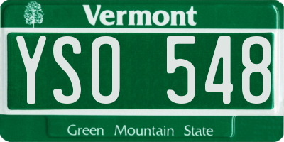 VT license plate YSO548