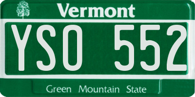 VT license plate YSO552