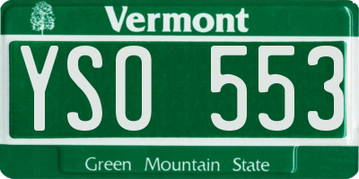 VT license plate YSO553